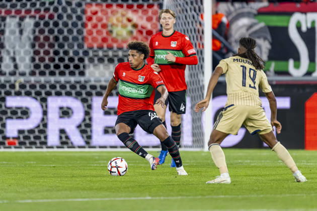 NIJMEGEN - NEC Nijmegen midfielder Noe Lebreton during the UEFA Europa League match between N.E.C. and Levski Sofia at Stadion De Goffert on 15 October 2026 in Nijmegen, Nederland. (Photo by DeFodi Images) -