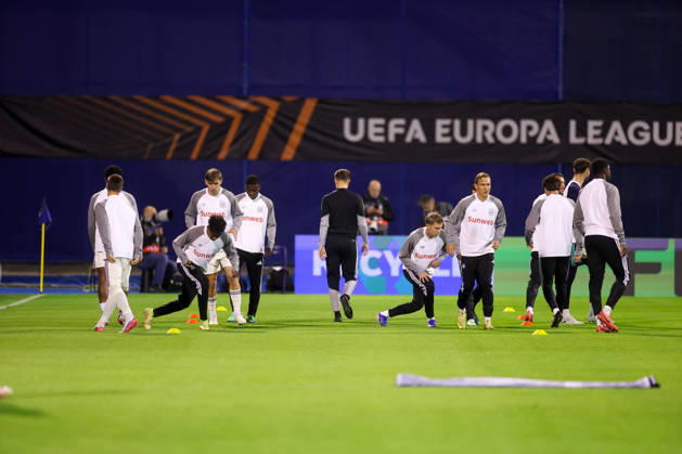 GNK Dinamo v RSC Anderlecht - UEFA Europa League 2026 27 League Phase MD2 Anderlecht players warm up before the UEFA Europa League 2026 27 League Phase MD2 match between GNK Dinamo and RSC Anderlecht at Stadion Maksimir on October 15, 2026 in Zagreb, Croatia.  MatijaxHabljak PIXSELL