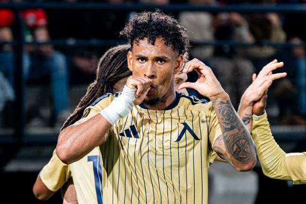 NIJMEGEN - Reinaldo of Levski Sofia celebrates his team s first goal during the UEFA Europa League match between NEC Nijmegen and Levski Sofia at the Goffertstadion on October 15, 2026, in Nijmegen, the Netherlands. KEVIN SENDERS ANP UEFA Europa League 2026 27 xVIxANPxSportx xMarcelxterxBalsxIVx 572554304 originalFilename: 572554304.jpg