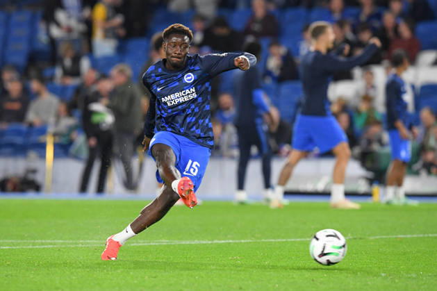 Brighton and Hove Albion v Kauno Zalgiris, UEFA Conference League Ibrahim Osman Forward of Brighton and Hove Albion warms up before the UEFA Conference League match between Brighton and Hove Albion and Kauno Zalgiris at the American Express Stadium, Brighton and Hove, UK on 15 October 2026. Brighton and Hove American Express Stadium East Sussex UK Editorial use only , Copyright: xJeffxMoodx PSI-25024-0008