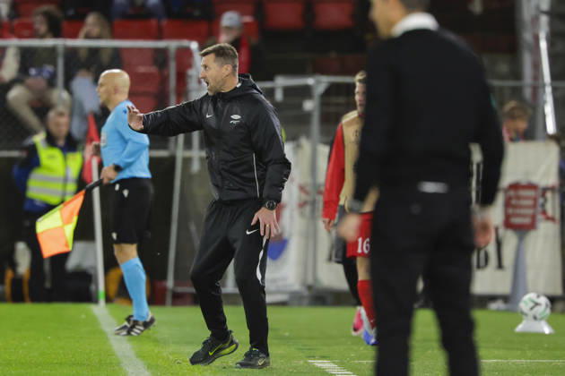 Soccer, Conference League 2026 Brann Lincoln Red Imps Bergen 20261015 Brann coach Eirik Horneland during the Conference League soccer match between SK Brann and Lincoln Red Imps at Brann Stadium. Photo by Paul S. Amundsen, NTB, Bergen, Norway. EDITORIAL USE ONLY. RESTRICTED USE FOR BETTING COMPANIES  Copyright: xPaulxS.xAmundsenx xNTBx