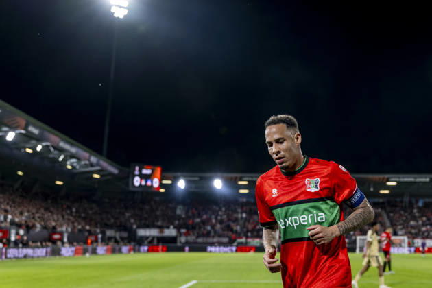 NIJMEGEN - NEC Nijmegen forward Tjaronn Chery during the UEFA Europa League match between N.E.C. and Levski Sofia at Stadion De Goffert on 15 October 2026 in Nijmegen, Nederland. (Photo by DeFodi Images) -
