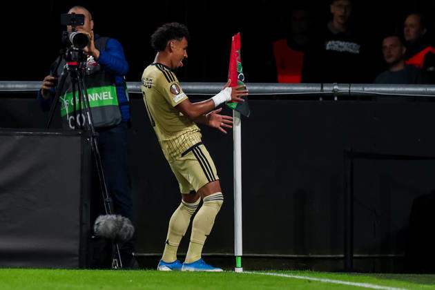 NIJMEGEN, NETHERLANDS - OCTOBER 15: Reinaldo of Levski Sofia celebrates after scoring his team s first goal during the UEFA Europa League 2026 27 League Phase MD2 match between N.E.C. Nijmegen and PFC Levski Sofia at Goffertstadion on October 15, 2026 in Nijmegen, Netherlands.  Copyright: xRenexNijhuis MBxMediax