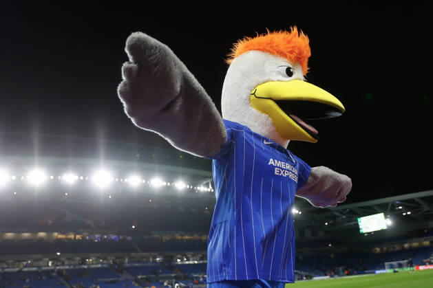 RECORD DATE NOT STATED 15th October 2026; American Express Stadium, Brighton, England; UEFA Conference League Football, Brighton and Hove Albion versus Kauno Zalgiris; Brighton and Hove Albion American Express Mascot ChrisxRoll