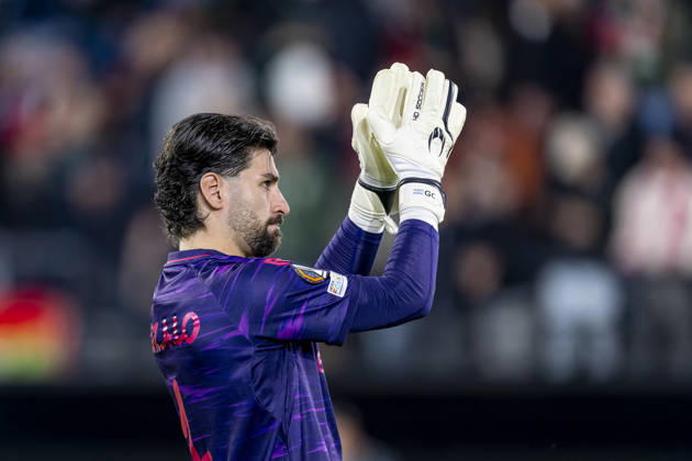 NIJMEGEN - NEC Nijmegen goalkeeper Gonzalo Crettaz during the UEFA Europa League match between N.E.C. and Levski Sofia at Stadion De Goffert on 15 October 2026 in Nijmegen, Nederland. (Photo by DeFodi Images) -