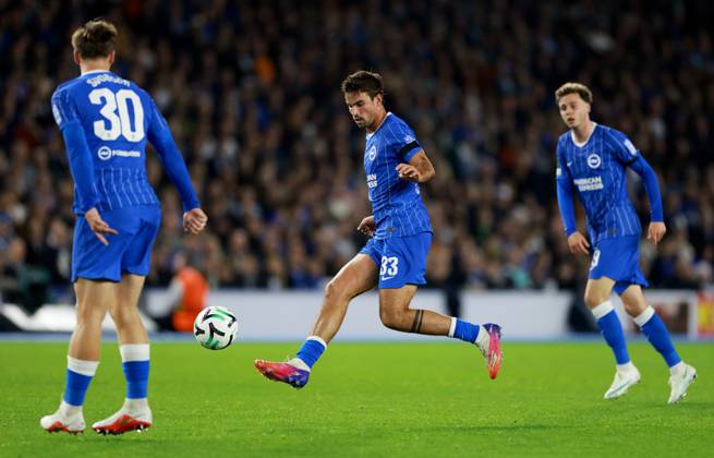 Matt O Riley of Brighton and Hove Albion. Brighton & Hove Albion v Kauno Zalgiris, UEFA Conference League, Football, American Express Stadium, Brighton, UK - 15 Oct 2026Brighton American Express Stadium United Kingdom  Copyright: xJamesxMarsh Shutterstockx 17218542bd