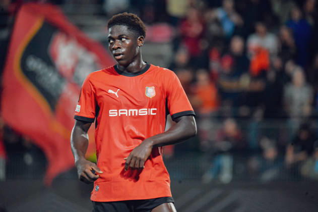 FOOTBALL : Stade Rennais vs OFI Crete - Europa League - Journée 2 - 15 10 2026 Joie des joueurs du Stade Rennais aprés le but de Mahamadou Nagida (Stade Rennais) RennesFrance  Copyright: xBaptistexAutissierx