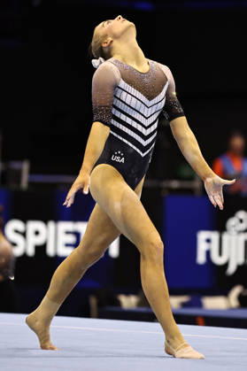 Claire Pease, USA, during podiumtraining at 2026 Worlds in Rotterdam; 15 10 2026;