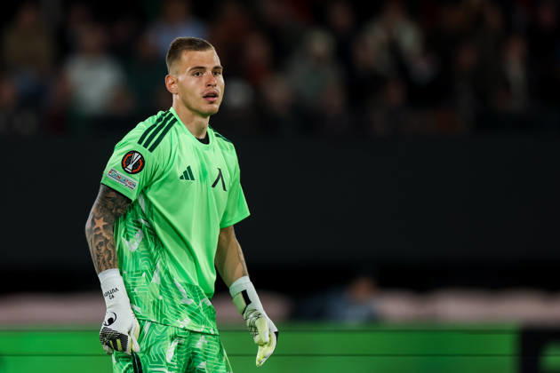 NIJMEGEN, NETHERLANDS - OCTOBER 15: Levski Sofia goalkeeper Svetoslav Vutsov looks on during the UEFA Europa League 2026 27 League Phase MD2 match between N.E.C. Nijmegen and PFC Levski Sofia at Goffertstadion on October 15, 2026 in Nijmegen, Netherlands.  Copyright: xRenexNijhuis MBxMediax