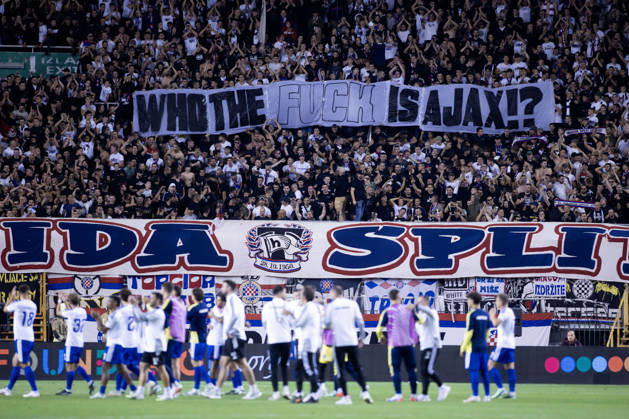 October 15, 2026, Split, Dalmatia, Croatia: Torcida, Hajduk Split supporters, during the during the UEFA Conference League match between HNK Hajduk Split (CRO) and AFC Ajax Amsterdam (NL) at Poljud Stadium. Split Croatia - ZUMAp210 20261015_zsp_p210_005 Copyright: xMajaxPrgometx