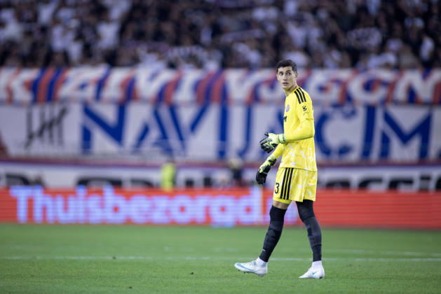 October 15, 2026, Split, Dalmatia, Croatia: Hajduk goalkeeper Toni Silic 33 during the during the UEFA Conference League match between HNK Hajduk Split (CRO) and AFC Ajax Amsterdam (NL) at Poljud Stadium. Split Croatia - ZUMAp210 20261015_zsp_p210_009 Copyright: xMajaxPrgometx