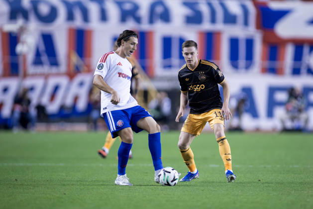 October 15, 2026, Split, Dalmatia, Croatia: Alberto Del Moral (HNK HAjduk) 20 and Viktor Tsygankov (AFC Ajax) 11 in action during he UEFA Conference League match between HNK Hajduk Split (CRO) and AFC Ajax Amsterdam (NL) at Poljud Stadium. Split Croatia - ZUMAp210 20261015_zsp_p210_018 Copyright: xMajaxPrgometx