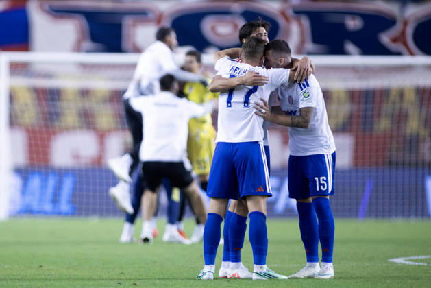 October 15, 2026, Split, Dalmatia, Croatia: HNK Hajduk Split players celebrate their victory over Ajax after the UEFA Conference League match at Poljud Stadium. Split Croatia - ZUMAp210 20261015_zsp_p210_038 Copyright: xMajaxPrgometx