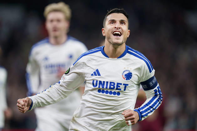 DENMARK: Conference League: FC Copenhagen - SC Braga DENMARK: Conference League: FC Copenhagen - SC Braga FCK s Mohamed Elyounoussi scores for 1-0 during the UEFA Conference League match between FC Copenhagen and SC Braga at Parken in Copenhagen on Thursday, October 15, 2026. Photo: Liselotte Sabroe Ritzau Scanpix , Copenhagen Denmark