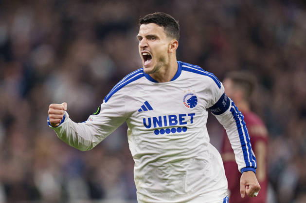 DENMARK: Conference League: FC Copenhagen - SC Braga DENMARK: Conference League: FC Copenhagen - SC Braga FCK s Mohamed Elyounoussi scores for 1-0 during the UEFA Conference League match between FC Copenhagen and SC Braga at Parken in Copenhagen on Thursday, October 15, 2026. Photo: Liselotte Sabroe Ritzau Scanpix , Copenhagen Denmark