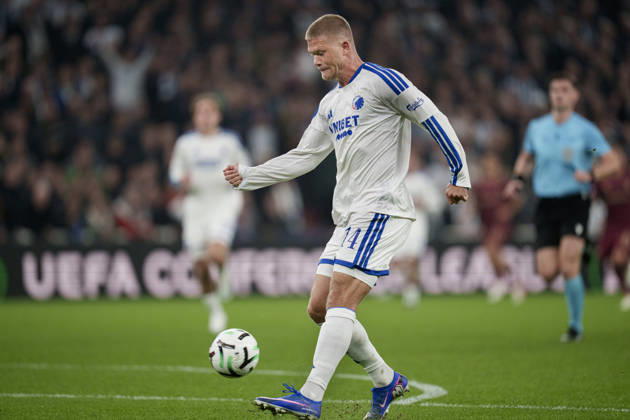 DENMARK: Conference League: FC Copenhagen - SC Braga DENMARK: Conference League: FC Copenhagen - SC Braga FCK s Andreas Cornelius scores to make it 3-0 during the UEFA Conference League match between FC Copenhagen and SC Braga at Parken in Copenhagen on Thursday, October 15, 2026. Photo: Liselotte Sabroe Ritzau Scanpix , Copenhagen Denmark