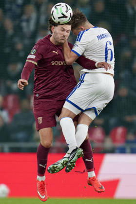 DENMARK: Conference League: FC Copenhagen - SC Braga DENMARK: Conference League: FC Copenhagen - SC Braga SC Braga s Jonas Wind and FCK s Akos Markgraf during the UEFA Conference League match between FC Copenhagen and SC Braga at Parken in Copenhagen on Thursday, October 15, 2026. Photo: Liselotte Sabroe Ritzau Scanpix , Copenhagen Denmark