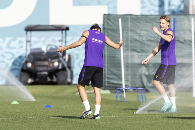 October 16, 2026, Sant Joan Despi, Barcelona, Spain: Pedri and Fermin Lopez during the training day of FC Barcelona, Barca ahead the Spanish League, Laliga EA Sports, football match against Real Betis at Ciudad Esportiva Joan Gamper on October 16, 2026 in Sant Joan Despi, Barcelona, Spain. FC Barcelona Training And press conference, PK, Pressekonferenz - LaLiga EA Sports  - ZUMAa181 20261016_zaa_a181_040 Copyright: xJavierxBorregox