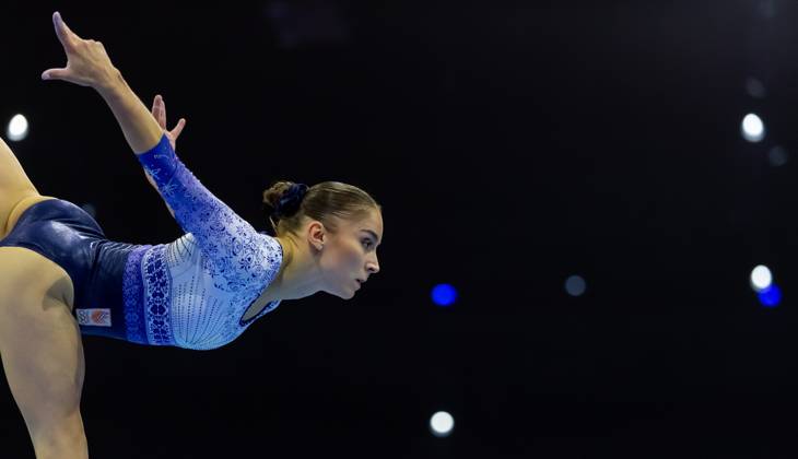 ROTTERDAM - Vera van Pol during podium training at the World Gymnastics Championships in Ahoy Rotterdam. IRIS VAN DEN BROEK ANP xVIxANPxSportx xxANPxIVx 572626699 originalFilename: 572626699.jpg