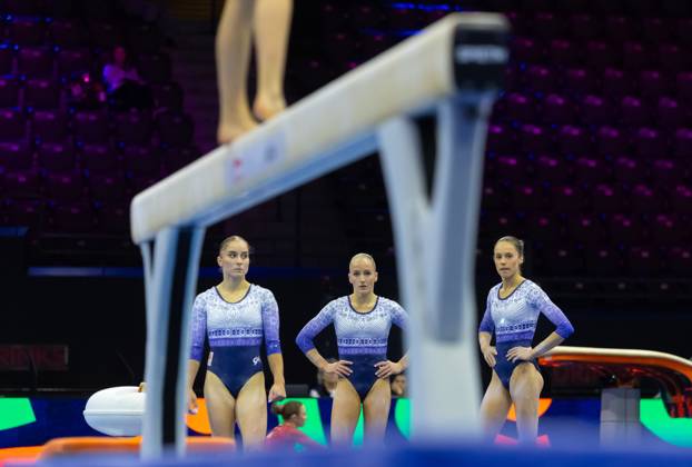 ROTTERDAM - Sanne Wevers during podium training at the World Gymnastics Championships in Ahoy Rotterdam. IRIS VAN DEN BROEK ANP xVIxANPxSportx xxANPxIVx 572626760 originalFilename: 572626760.jpg