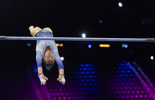 ROTTERDAM - Sanne Wevers during podium training at the World Gymnastics Championships in Ahoy Rotterdam. IRIS VAN DEN BROEK ANP xVIxANPxSportx xxANPxIVx 572627050 originalFilename: 572627050.jpg