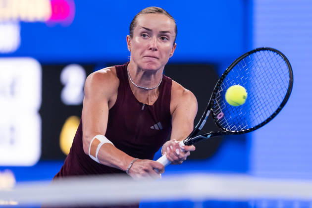 October 16, 2026, Wuhan, Hubei, China: Elina Svitolina of Ukraine seen in action with Sonay Kartal of UK (Not in view) during the Wuhan Open final match at the Optics Valley International Tennis Center. Sonay Kartal defeated Elina Svitolina with a score of 6-2, 2-6, 6-4. 2026 WTA, Tennis Damen Wuhan Open: Sonay Kartal - Elina Svitolin In China - 16 Oct  - ZUMAs197 20261016_aaa_s197_129 Copyright: xRenxYongx