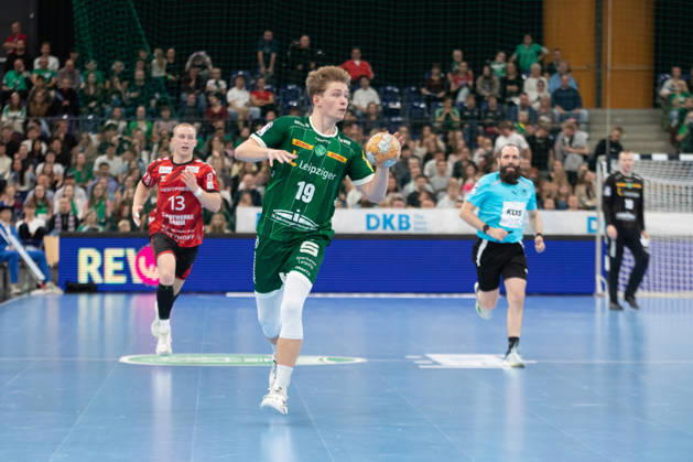 Handball, HBL2: SC DHfK Leipzig - ASV Hamm-Westfalen; 16.10.2026 Finn Schroven (19, SC DHfK Leipzig). Handball, 2. Bundesliga, Saison 2026 2027, 8. Spieltag: SC DHfK Leipzig vs. ASV Hamm-Westfalen am 16.10.2026 in der Quarterback Immobilien Arena Leipzig. Copyright: xBEAUTIFULxSPORTS JanxKaeferx