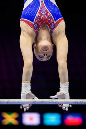 261016 Barbora Kundrat of Slovakia at a women’s podium training session during day -1 of the 2026 Artistic Gymnastics World Championships on October 16, 2026 in Rotterdam. Photo: Joel Marklund BILDBYRÅN kod JM JM0858 bbeng artistisk gymnastik artistic gymnastics gymnastik-vm vm artistic gymnastics world championships dam Copyright: JOELxMARKLUND BB261016JM011