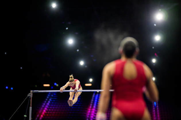 261016 Alice Kinsella of Great Britain at a women’s podium training session during day -1 of the 2026 Artistic Gymnastics World Championships on October 16, 2026 in Rotterdam. Photo: Joel Marklund BILDBYRÅN kod JM JM0858 bbeng artistisk gymnastik artistic gymnastics gymnastik-vm vm artistic gymnastics world championships dam Copyright: JOELxMARKLUND BB261016JM023