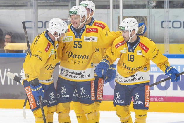 LUGANO, SWITZERLAND - OCTOBER 16: Filip Zadina of Davos R) celebrated for his goal during the game between HC Lugano v HC Davos at the Corner Arena on October 16, 2026 in Lugano, Switzerland. Lugano Ticino Switzerland Copyright: xJustPictures.ch JarixPestelaccix jp-en-EuSpIm-JP6_JAr_NL_HCL_HCDavos_16Ott2026_000086
