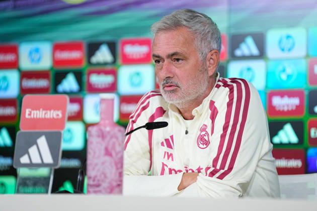 October 17, 2026, Valdebebas, Madrid, Spain: Jose Mourinho, head coach of Real Madrid, attends his press conference, PK, Pressekonferenz during the training day of Real Madrid ahead the Spanish League, LaLiga EA Sports, football match against Sevilla FC at Ciudad Deportiva Real Madrid on October 17, 2026, in Valdebebas, Madrid, Spain. Real Madrid Training And Press Conference - Laliga Ea Sports - ZUMAa181 20261017_zaa_a181_001 Copyright: xDennisxAgyemanx