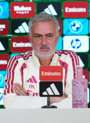 October 17, 2026, Valdebebas, Madrid, Spain: Jose Mourinho, head coach of Real Madrid, attends his press conference, PK, Pressekonferenz during the training day of Real Madrid ahead the Spanish League, LaLiga EA Sports, football match against Sevilla FC at Ciudad Deportiva Real Madrid on October 17, 2026, in Valdebebas, Madrid, Spain. Real Madrid Training And Press Conference - Laliga Ea Sports - ZUMAa181 20261017_zaa_a181_002 Copyright: xDennisxAgyemanx