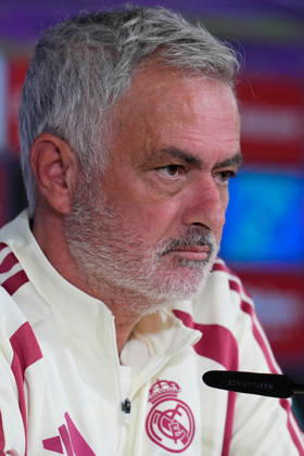 October 17, 2026, Valdebebas, Madrid, Spain: Jose Mourinho, head coach of Real Madrid, attends his press conference, PK, Pressekonferenz during the training day of Real Madrid ahead the Spanish League, LaLiga EA Sports, football match against Sevilla FC at Ciudad Deportiva Real Madrid on October 17, 2026, in Valdebebas, Madrid, Spain. Real Madrid Training And Press Conference - Laliga Ea Sports - ZUMAa181 20261017_zaa_a181_020 Copyright: xDennisxAgyemanx