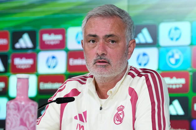 October 17, 2026, Valdebebas, Madrid, Spain: Jose Mourinho, head coach of Real Madrid, attends his press conference, PK, Pressekonferenz during the training day of Real Madrid ahead the Spanish League, LaLiga EA Sports, football match against Sevilla FC at Ciudad Deportiva Real Madrid on October 17, 2026, in Valdebebas, Madrid, Spain. Real Madrid Training And Press Conference - Laliga Ea Sports - ZUMAa181 20261017_zaa_a181_027 Copyright: xDennisxAgyemanx