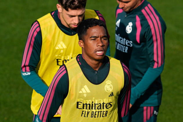 October 17, 2026, Valdebebas, Madrid, Spain: Endrick during the training day of Real Madrid ahead the Spanish League, LaLiga EA Sports, football match against Sevilla FC at Ciudad Deportiva Real Madrid on October 17, 2026, in Valdebebas, Madrid, Spain. Real Madrid Training And press conference, PK, Pressekonferenz - LaLiga Ea Sports - ZUMAa181 20261017_zaa_a181_085 Copyright: xDennisxAgyemanx