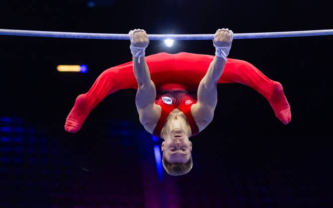 ROTTERDAM - Daniel Marinov (WG2) during the qualifications at the World Gymnastics Championships in Rotterdam Ahoy. IRIS VAN DEN BROEK ANP xVIxANPxSportx xxANPxIVx 572690898 originalFilename: 572690898.jpg