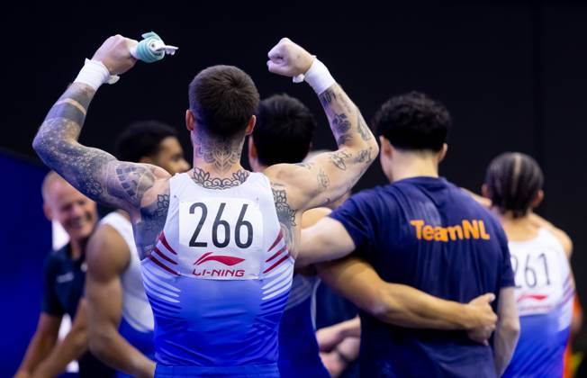 ROTTERDAM - Casimir Schmidt during the qualifications at the World Gymnastics Championships in Rotterdam Ahoy. IRIS VAN DEN BROEK ANP xVIxANPxSportx xxANPxIVx 572727051 originalFilename: 572727051.jpg
