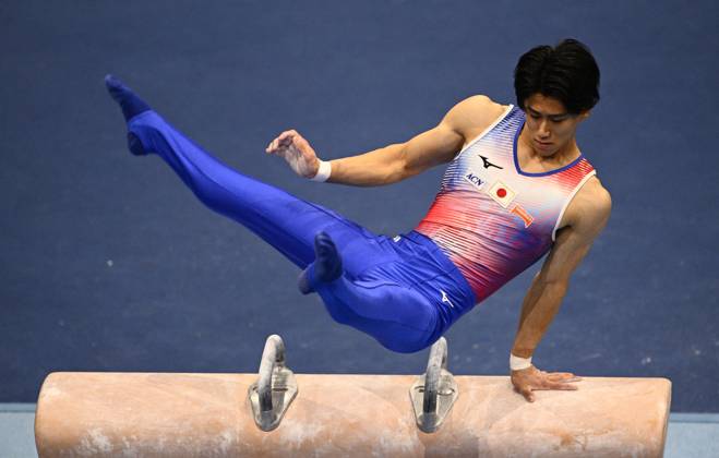 Netherlands Artistic Gymnastics World Championships Qualifiers 9266796 17.10.2026 Japan s Daiki Hashimoto competes on the pommel horse during the men s qualification of the 2026 World Artistic Gymnastics Championships in Rotterdam, the Netherlands. Alexey Filippov Sputnik Rotterdam Netherlands  Copyright: xAlexeyxFilippovx