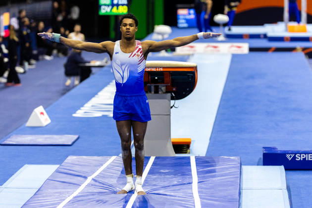 2026-10-17 Artistic Gymnastics World Championships 2026 - Day 1 ROTTERDAM, NETHERLANDS - OCTOBER 17: Elijah Faverus of Netherlands competes during Day 1 of the Artistic Gymnastics World Championships 2026 at Rotterdam Ahoy on October 17, 2026 in Rotterdam, Netherlands. Rotterdam Rotterdam Ahoy Netherlands Content not available for redistribution in The Netherlands directly or indirectly through any third parties. Copyright: xMarcelxvanxPlateringenx
