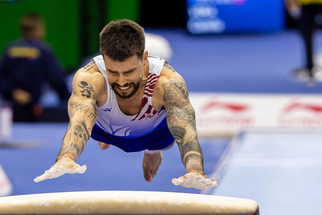 2026-10-17 Artistic Gymnastics World Championships 2026 - Day 1 ROTTERDAM, NETHERLANDS - OCTOBER 17: Casimir Schmidt of Netherlands competes during Day 1 of the Artistic Gymnastics World Championships 2026 at Rotterdam Ahoy on October 17, 2026 in Rotterdam, Netherlands. Rotterdam Rotterdam Ahoy Netherlands Content not available for redistribution in The Netherlands directly or indirectly through any third parties. Copyright: xMarcelxvanxPlateringenx