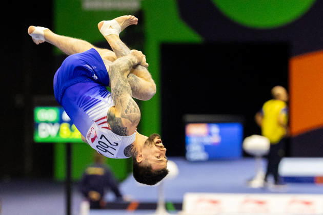 2026-10-17 Artistic Gymnastics World Championships 2026 - Day 1 ROTTERDAM, NETHERLANDS - OCTOBER 17: Casimir Schmidt of Netherlands competes during Day 1 of the Artistic Gymnastics World Championships 2026 at Rotterdam Ahoy on October 17, 2026 in Rotterdam, Netherlands. Rotterdam Rotterdam Ahoy Netherlands Content not available for redistribution in The Netherlands directly or indirectly through any third parties. Copyright: xMarcelxvanxPlateringenx