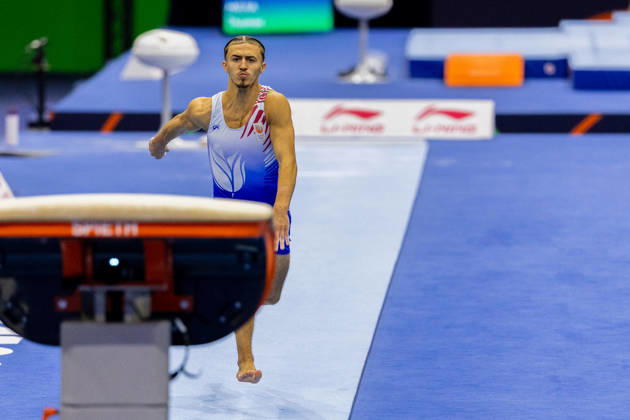 2026-10-17 Artistic Gymnastics World Championships 2026 - Day 1 ROTTERDAM, NETHERLANDS - OCTOBER 17: Amine Abaidi of Netherlands competes during Day 1 of the Artistic Gymnastics World Championships 2026 at Rotterdam Ahoy on October 17, 2026 in Rotterdam, Netherlands. Rotterdam Rotterdam Ahoy Netherlands Content not available for redistribution in The Netherlands directly or indirectly through any third parties. Copyright: xMarcelxvanxPlateringenx