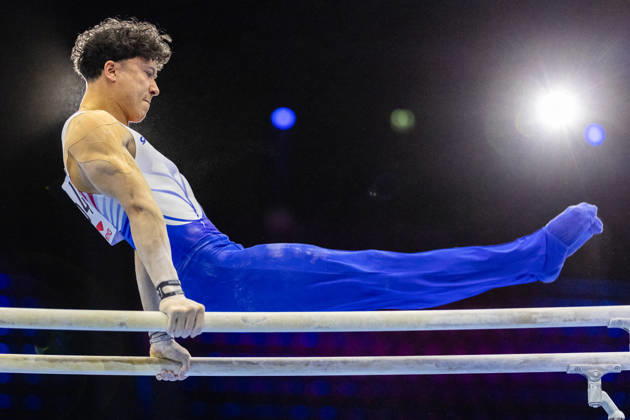 2026-10-17 Artistic Gymnastics World Championships 2026 - Day 1 ROTTERDAM, NETHERLANDS - OCTOBER 17: Jermain Grünberg of Netherlands competes during Day 1 of the Artistic Gymnastics World Championships 2026 at Rotterdam Ahoy on October 17, 2026 in Rotterdam, Netherlands. Rotterdam Rotterdam Ahoy Netherlands Content not available for redistribution in The Netherlands directly or indirectly through any third parties. Copyright: xMarcelxvanxPlateringenx