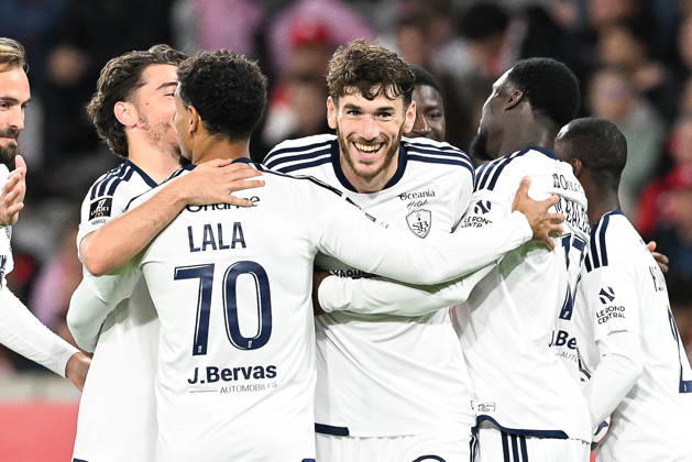 261017 Lille OSC vs Brest Gautier Lloris (4) of Brest celebrates after scoring pictured during the French Mc Donalds Ligue 1 season 2026 - 2027 matchday 7 game between Lille OSC and Stade Brest on October 17 , 2026 in Lille, France. (Photo by Jill Delsaux Isosport) Lille France  Copyright: xJillxDelsauxx DSC_2145