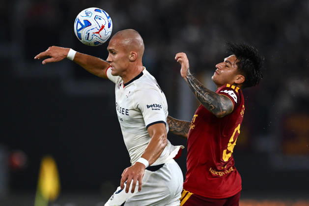As Roma 17 10 2026 - campionato di calcio serie A Roma-Genoa foto Antonello Sammarco Image nella foto: Leo Ostigard-Santiago Castro 