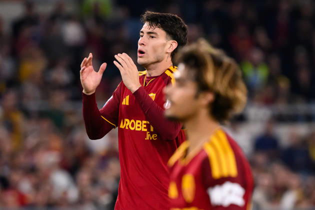 Matias Soule of AS Roma reacts during the Serie A 2026 2027 football match between AS Roma and Genoa CFC at Stadio Olimpico in Rome (Italy), October 17, 2026. AndreaxStaccioli