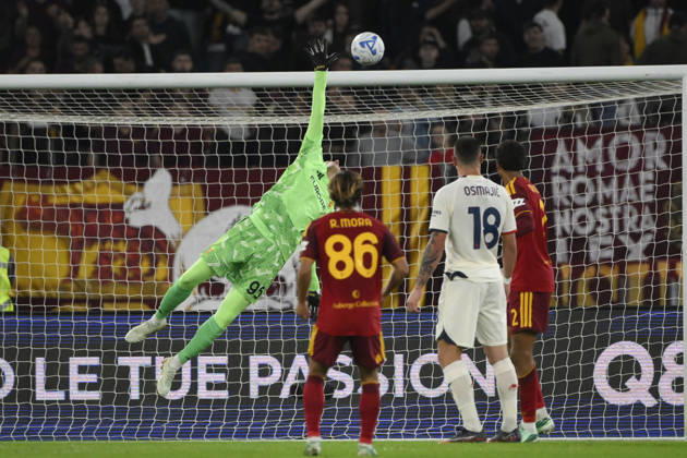 during the Serie A Enilive soccer match between AS Roma and Genoa at the Rome s Olympic stadium, Italy - October 17, 2026. - Soccer.  Copyright: xFabrizioxCorradetti LaPressex