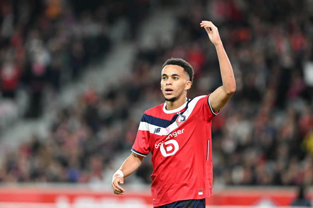 261017 Lille OSC vs Brest Ethan Mbappe (8) of Lille celebrates during the French Mc Donalds Ligue 1 season 2026 - 2027 matchday 7 game between Lille OSC and Stade Brest on October 17 , 2026 in Lille, France. (Photo by Jill Delsaux Isosport) Lille France  Copyright: xJillxDelsauxx DSC_2810