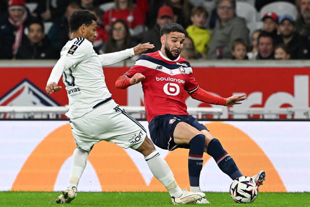 261017 Lille OSC vs Brest Kenny Lala (70) of Brest and Calvin Verdonk (24) of Lille pictured during the French Mc Donalds Ligue 1 season 2026 - 2027 matchday 7 game between Lille OSC and Stade Brest on October 17 , 2026 in Lille, France. (Photo by Jill Delsaux Isosport) Lille France  Copyright: xJillxDelsauxx DSC_2679