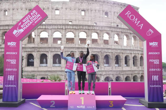 Ndungu Regina Wambui Desta Netsanet Yaregal Yalemget during the 3th edition of the Wizz Air Rome Half Marathon by Brooks 2026 Rome s, Italy - Sunday, October 18, 2026. ( Photo by Alfredo Falcone LaPresse )  Copyright: xAlfredoxFalcone LaPressex